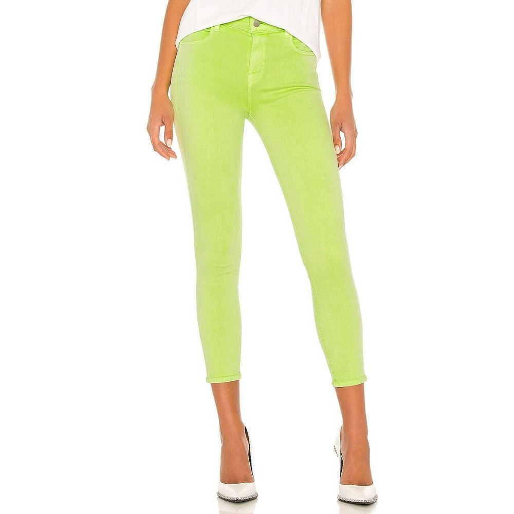 J BRAND women jeans JB000908 Alana Forsythia neon green sz 32 $198